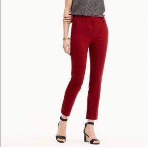 Jcrew Cameron Slim Crop Pants in Burgundy